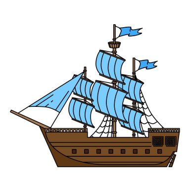 yelkenli tekne vektör