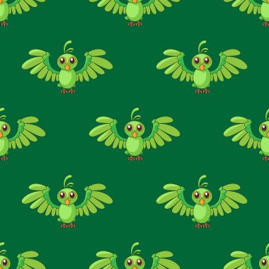 Yeşil papağan çizgi film