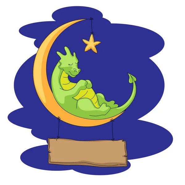 Милый спящий дракон — стоковый вектор