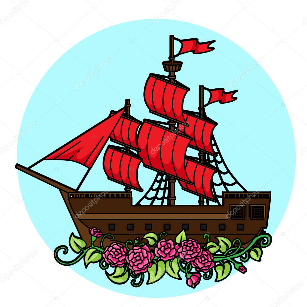 Sail boat vector