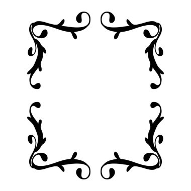 Eskitilmiş çerçeve beyaz üzerine siyah