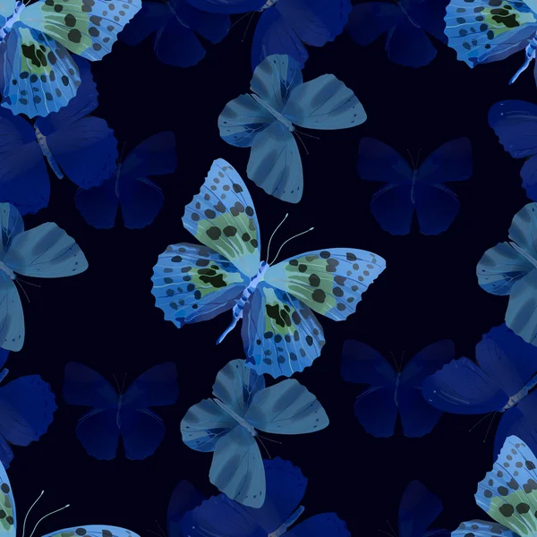 蝶のシームレスな暗闇 — ストックベクタ