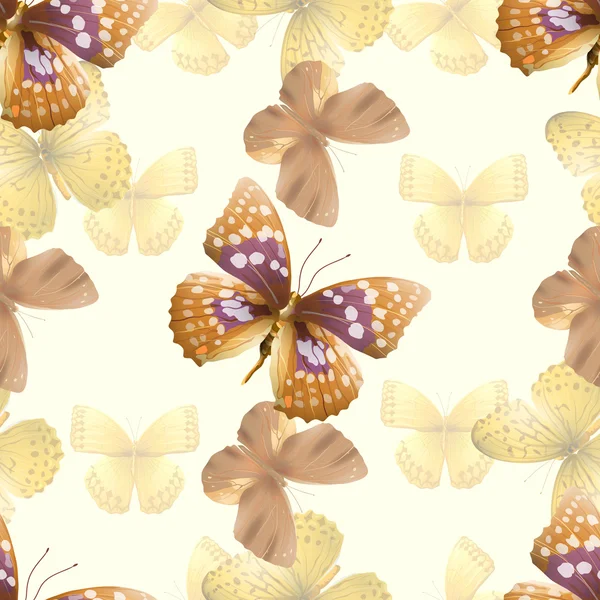 Schmetterling nahtlos gelb — Stockvektor