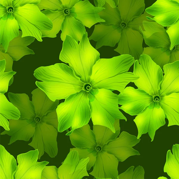 Green flowers seamless 01 — Stock Vector