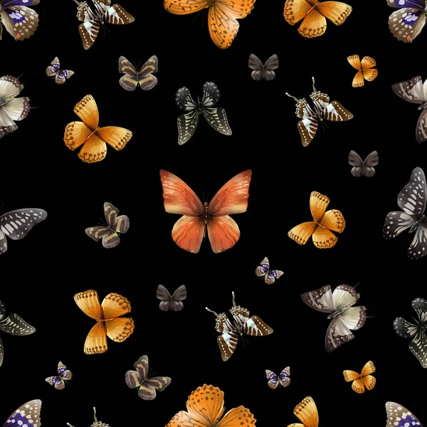 Mariposa s. negro — Vector de stock