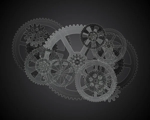 Gears dark gray — Stock Vector