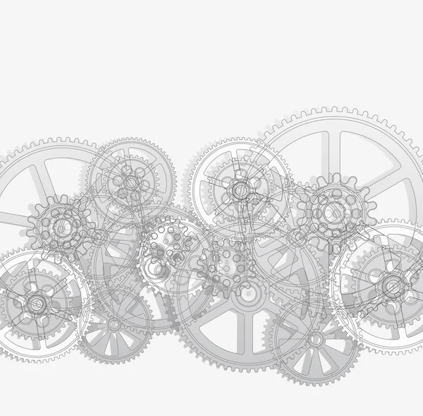 Mřížka a gears 01 bílá — Stockový vektor