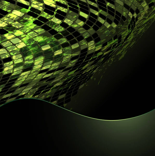 Yeşil mozaik siyah 02 — Stok Vektör