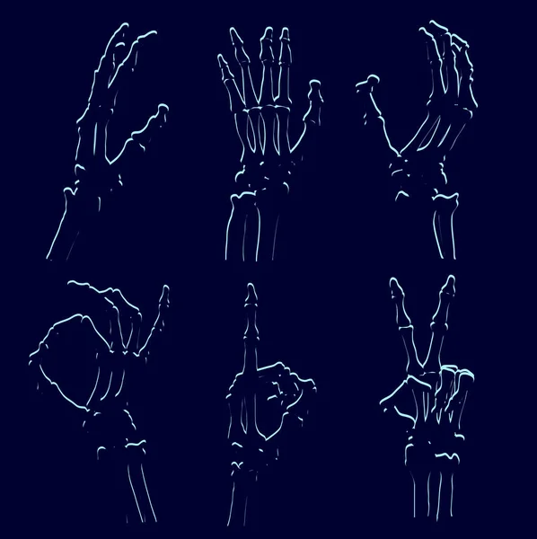 Black skeleton hands — Stock Vector