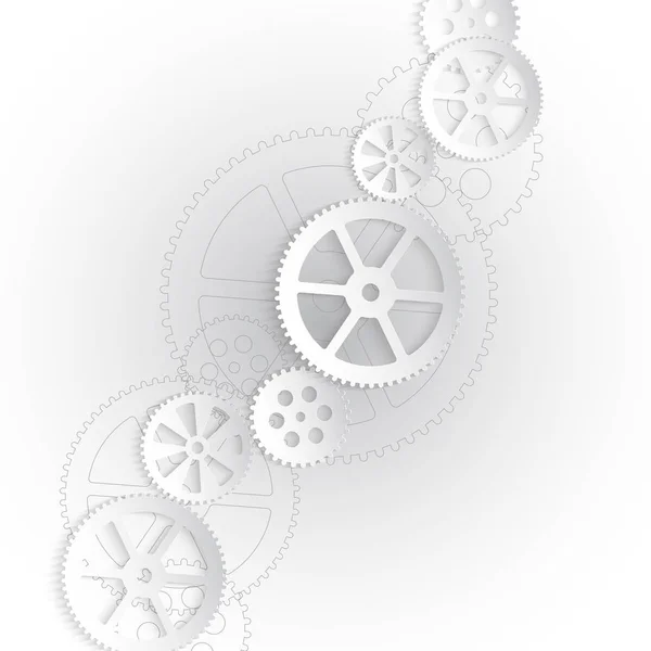 White gears ooa — Stock Vector