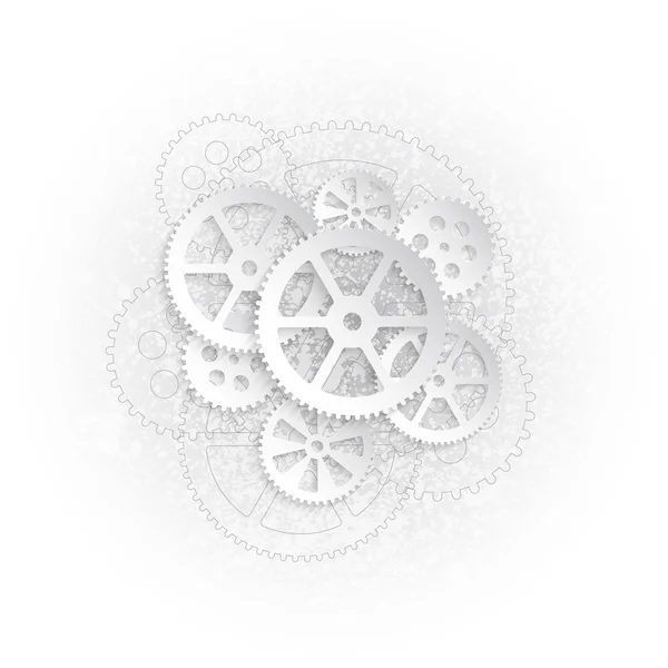 White gears ood — Stock Vector