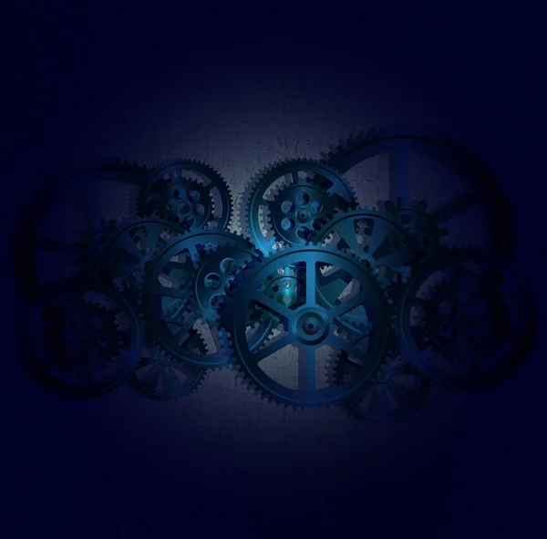 グリッドと暗い gears01 — ストックベクタ