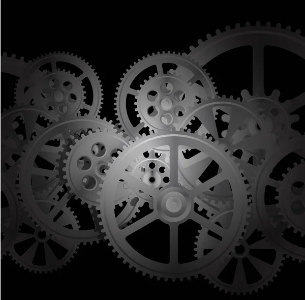 Mřížka a gears03 černé — Stockový vektor