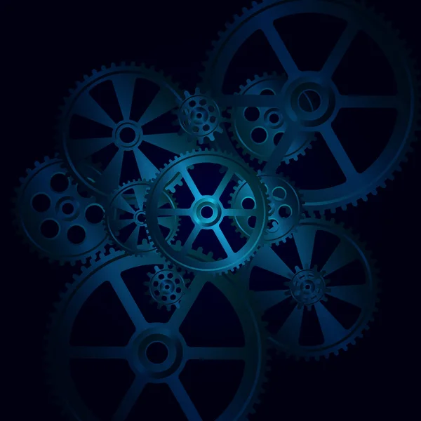 Dark blue gears — Stock Vector