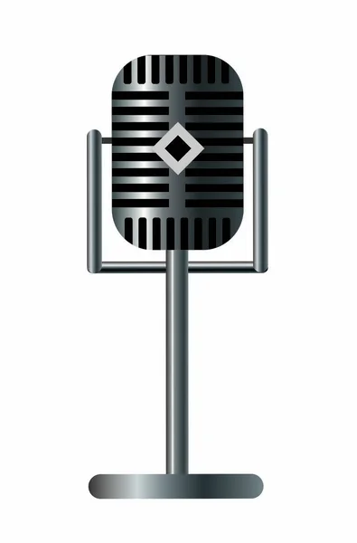 Beyaz arkaplanda mikrofon — Stok Vektör