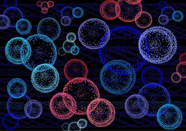 Achtergrond met gekleurde moleculen — Stockvector