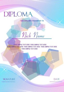 parlak yaratıcı diploma(certificate) hak sanat olarak veya bir çocuk için