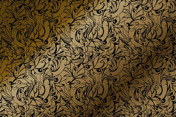 Textura dourada abstrata sobre fundo preto — Vetor de Stock