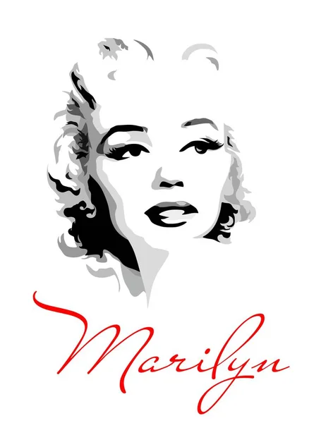 Marilyn Monroe (black and white portrait) — Stock Vector