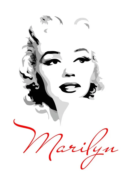 Marilyn Monroe (potret hitam dan putih ) - Stok Vektor