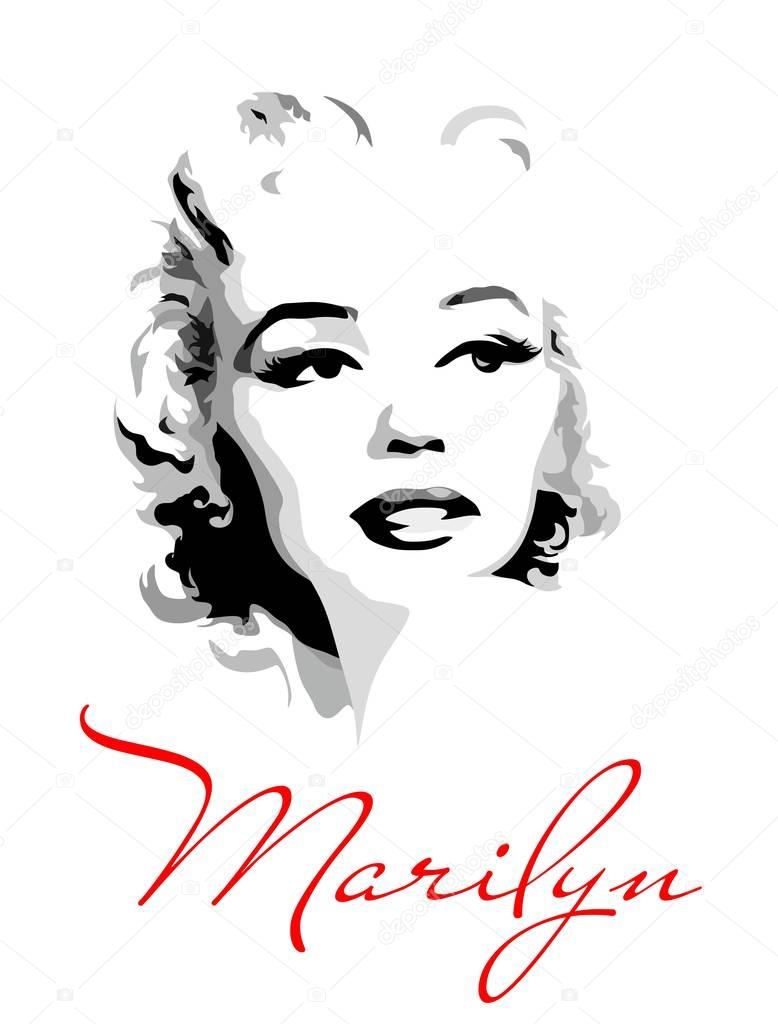 Marilyn Monroe (black and white portrait)