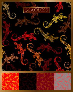 kırmızı, turuncu ve sarı tonlarını kertenkele ile Seamless Modeli