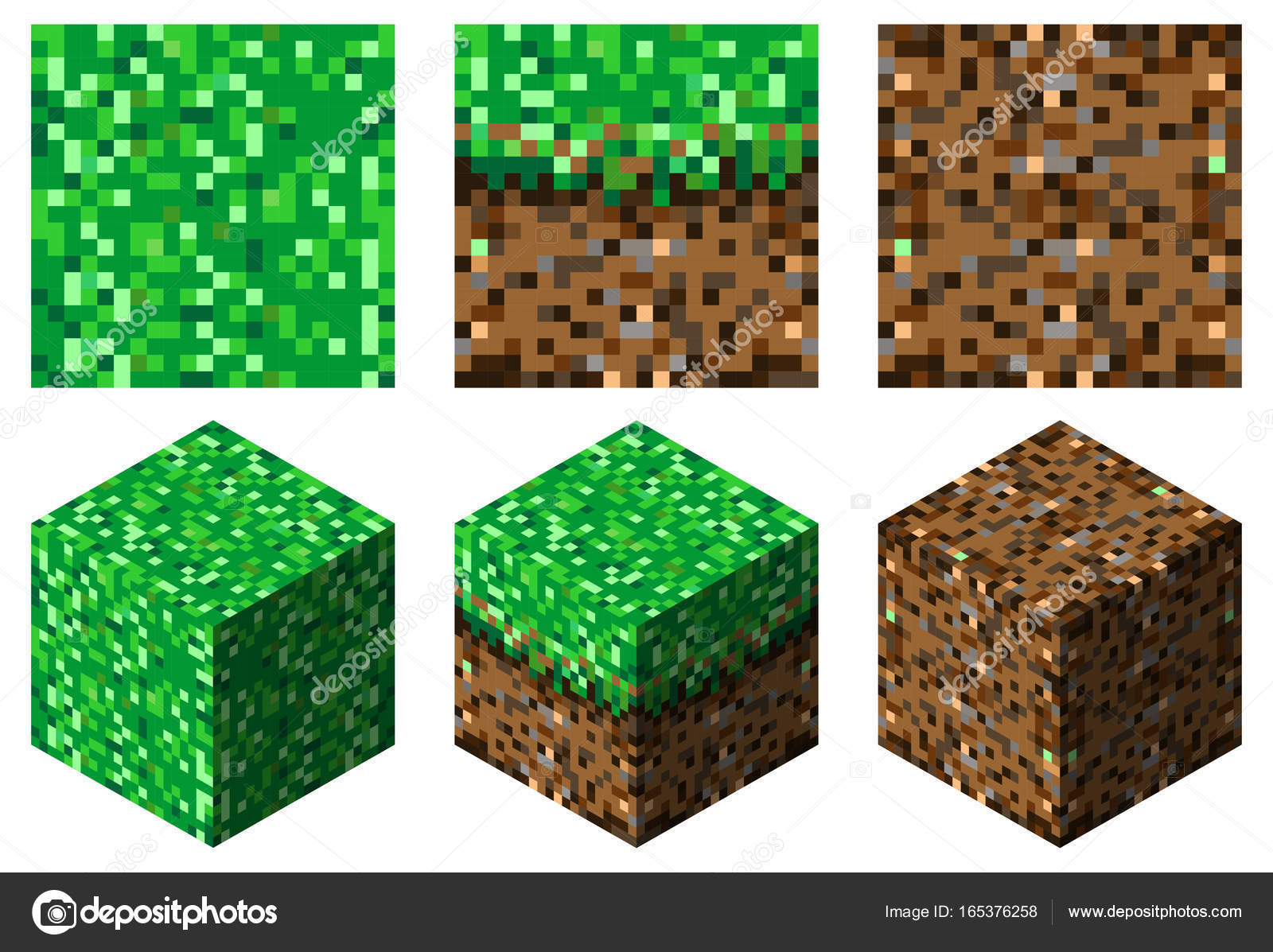 Pixel minecraft style land block background Vector Image