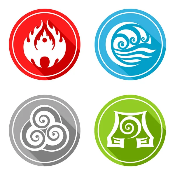 Cuatro elementos básicos (símbolos eslavos fuego, agua, tierra y aire ) — Vector de stock