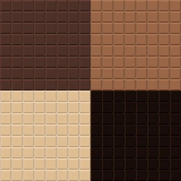 Seamless Texture Chocolate Tile Four Different Grades White Milk Creamy — Stock Vector