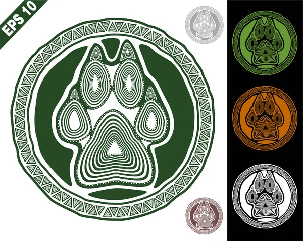Logotipo Animal Signo Emblema Símbolo Círculo Con Garras Garras Hechas — Vector de stock
