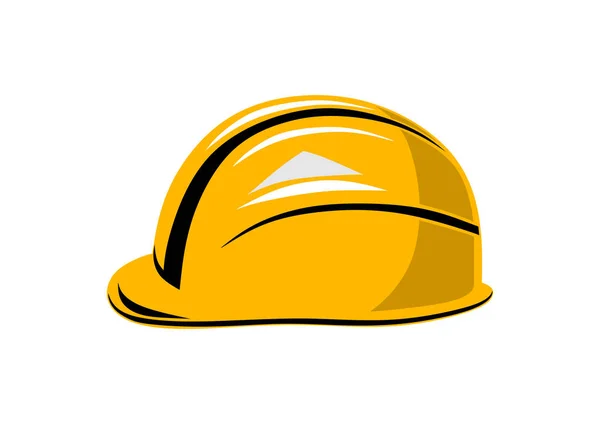 Arbeitsgelber Helm Isoliertes Bild Schutz Und Sicherheit Bei Der Arbeit — Stockvektor