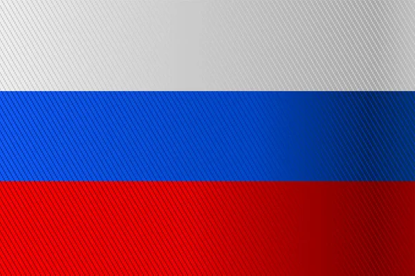 Russische Flagge Mit Stoffstruktur Und Chiaroscuro Effekt — Stockvektor