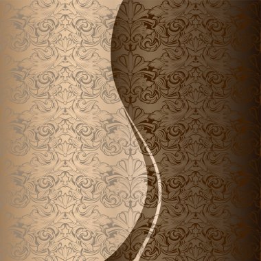 arka plan vintage, Barok, Rokoko, Rönesans tarzında. Klasik bir çiçek süsleme ile. Altın, bej, çikolata, bronz, kahve tonları