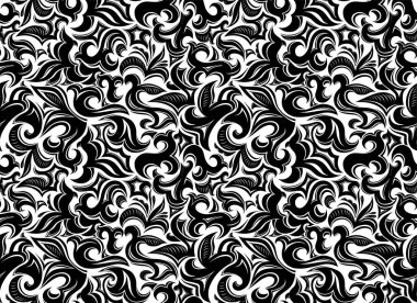 Barok tarzında, Gotik çiçek elementleriyle donatılmış klasik damaske. Kraliyet dokusu, Eps 10 vektörü