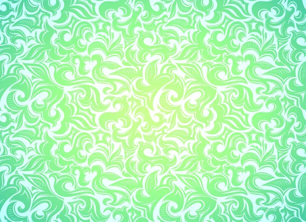 Маска Винтажная Яркая Липа Зеленый Фон Цветочными Элементами Готическом Барочном — стоковый вектор