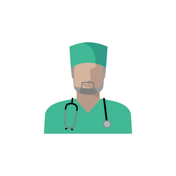 Icône Médecin Vecteur Image Médecin Une Infirmière Infirmier Avec Stéthoscope — Image vectorielle