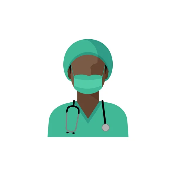 Icône Médecin Vecteur Image Une Femme Médecin Avec Stéthoscope Uniforme — Image vectorielle