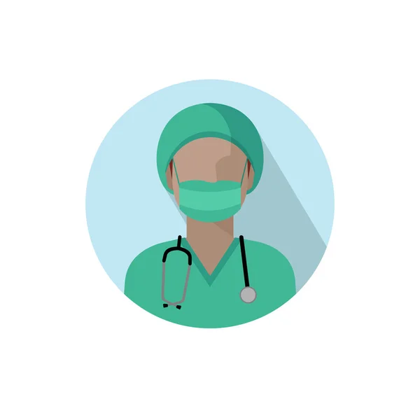 Icona Del Dottore Vettore Immagine Medico Donna Con Uno Stetoscopio — Vettoriale Stock