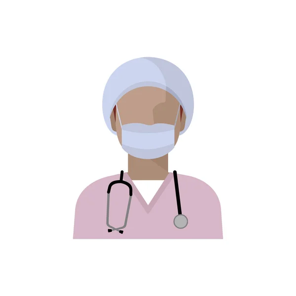 Icône Médecin Vecteur Image Une Femme Médecin Avec Stéthoscope Uniforme — Image vectorielle