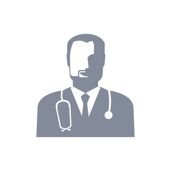 Εικονίδιο Διανυσματικού Γιατρού Εικόνα Άνδρα Γιατρού Ιατρική Στολή Στηθοσκόπιο Μεμονωμένη — Διανυσματικό Αρχείο