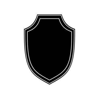 Kalkan, logo, işaret, güvenlik şirketleri, güvenlik hizmetleri, koruma, savunma için uygun sembol. izole vektör illüstrasyonu