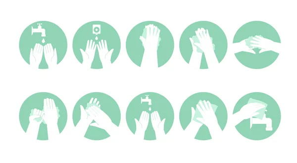 Personal hand hygiene, disease prevention and medical educational infographics: how to wash your hands step by step. Vector illustration