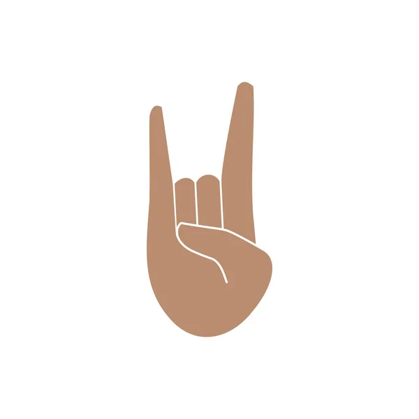 Mani Gesto Emoji Segno Delle Corna Simbolo Rocker Illustrazione Del — Vettoriale Stock