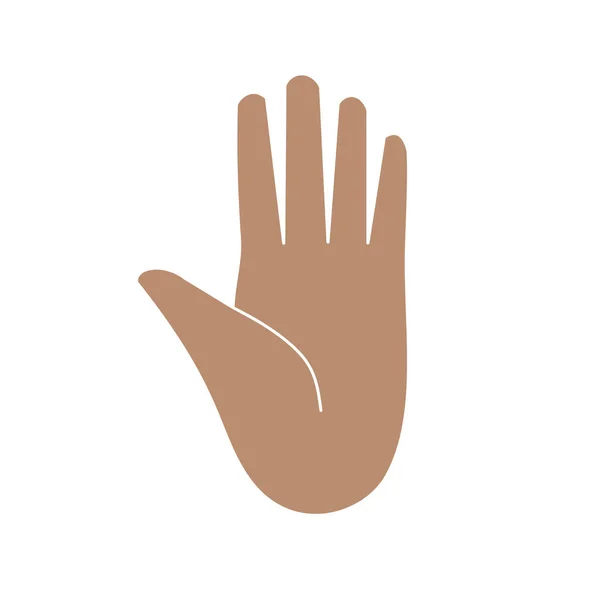 Mãos Emoji Gesto Levantou Mão Aberta Ilustração Vetorial Isolada — Vetor de Stock