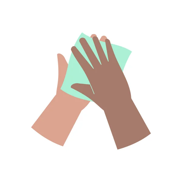 Higiena Rąk Zapobieganie Chorobom Medyczne Infografiki Edukacyjne Wycieranie Rąk Chusteczkami — Wektor stockowy