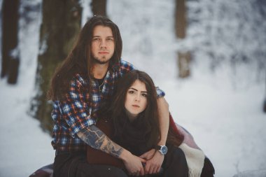 Mutlu çifte kış park