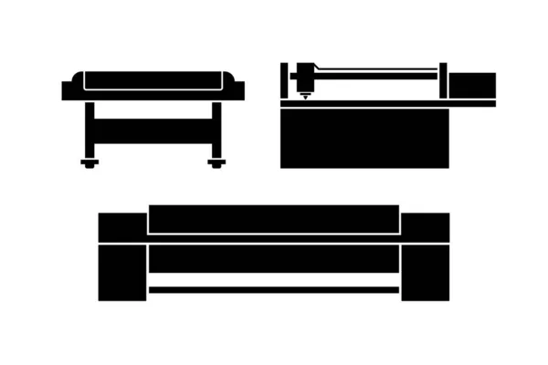 重型打印机和Cnc磨粉机 模板风格 — 图库矢量图片