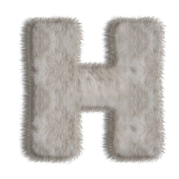 Декоративна хутряна літера H — стокове фото