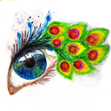 Tavus kuşu tüyü kirpik