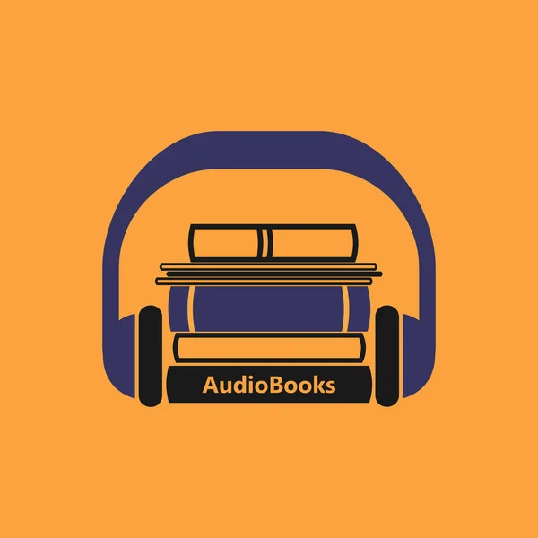 Logotipo gráfico dos audiolivros — Vetor de Stock